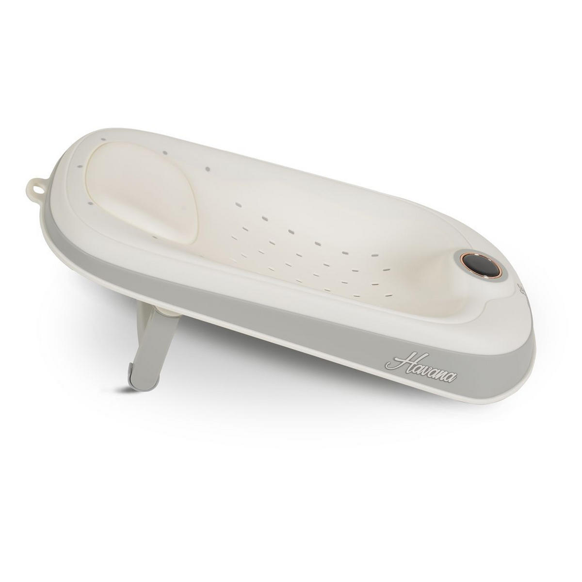 BABYBADEWANNE Sitz Havanna grau Thermometer Liegeposition verstellbar klappbar - Grau, Kunststoff (29/56cm) - Cangaroo
