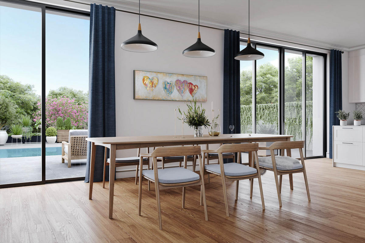 ÖLGEMÄLDE 150/50 cm - Türkis/Pink, Holz/Textil (150/50cm) - KUNSTLOFT