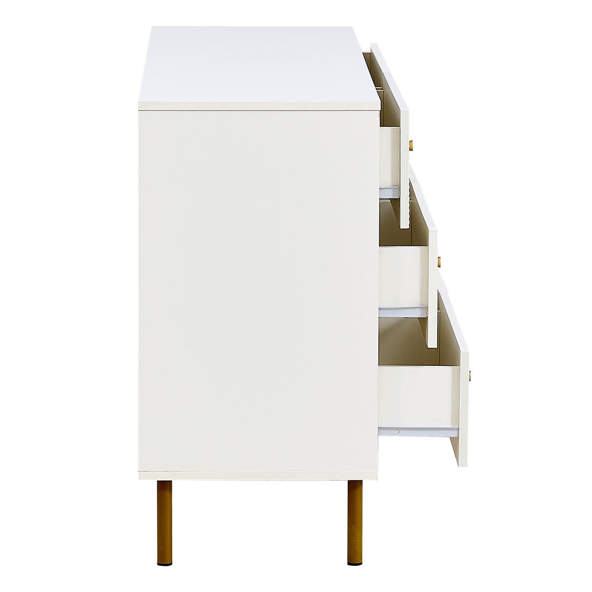KOMMODE 120/40/78 cm aus MDF mit 6 Schubladen Weiß - Weiß, Holzwerkstoff (120/78/40cm) - Modenvie