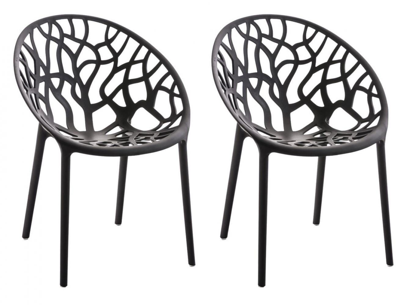 GARTENSTUHL 2er Set Kunststoff schwarz - Schwarz, Kunststoff (59/80/60cm) - CLP