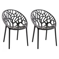 GARTENSTUHL 2er Set Kunststoff schwarz - Schwarz, Kunststoff (59/80/60cm) - CLP