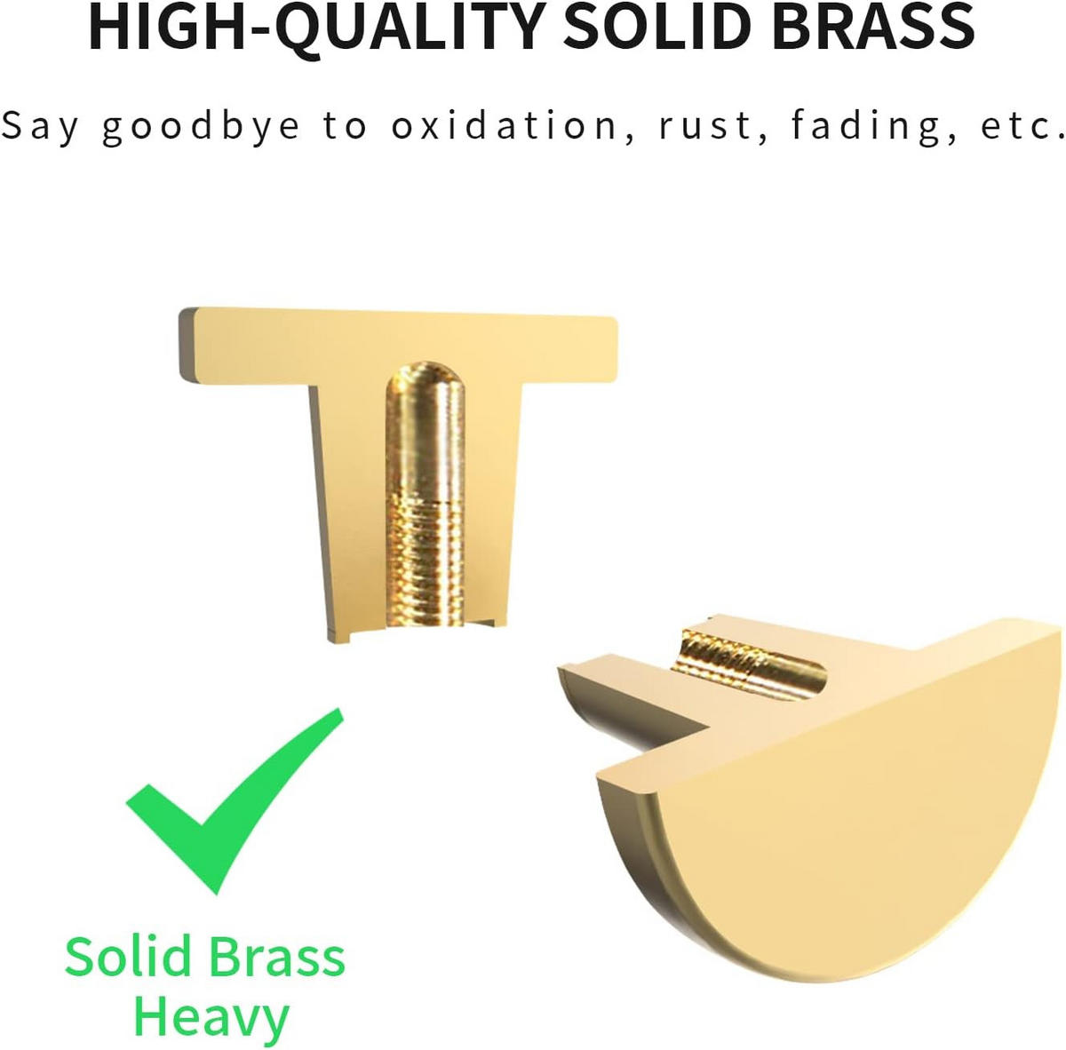 SCHRANKKNOPF Gold 12er-Set 20x25 mm - Goldfarben, Metall (2.5/1.95/2.5cm)