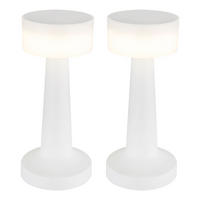 LED TISCHLEUCHTE Angelika Weiß 2er Set - Weiß, Kunststoff (9.5/9.5/21.5cm) - Globo Lighting