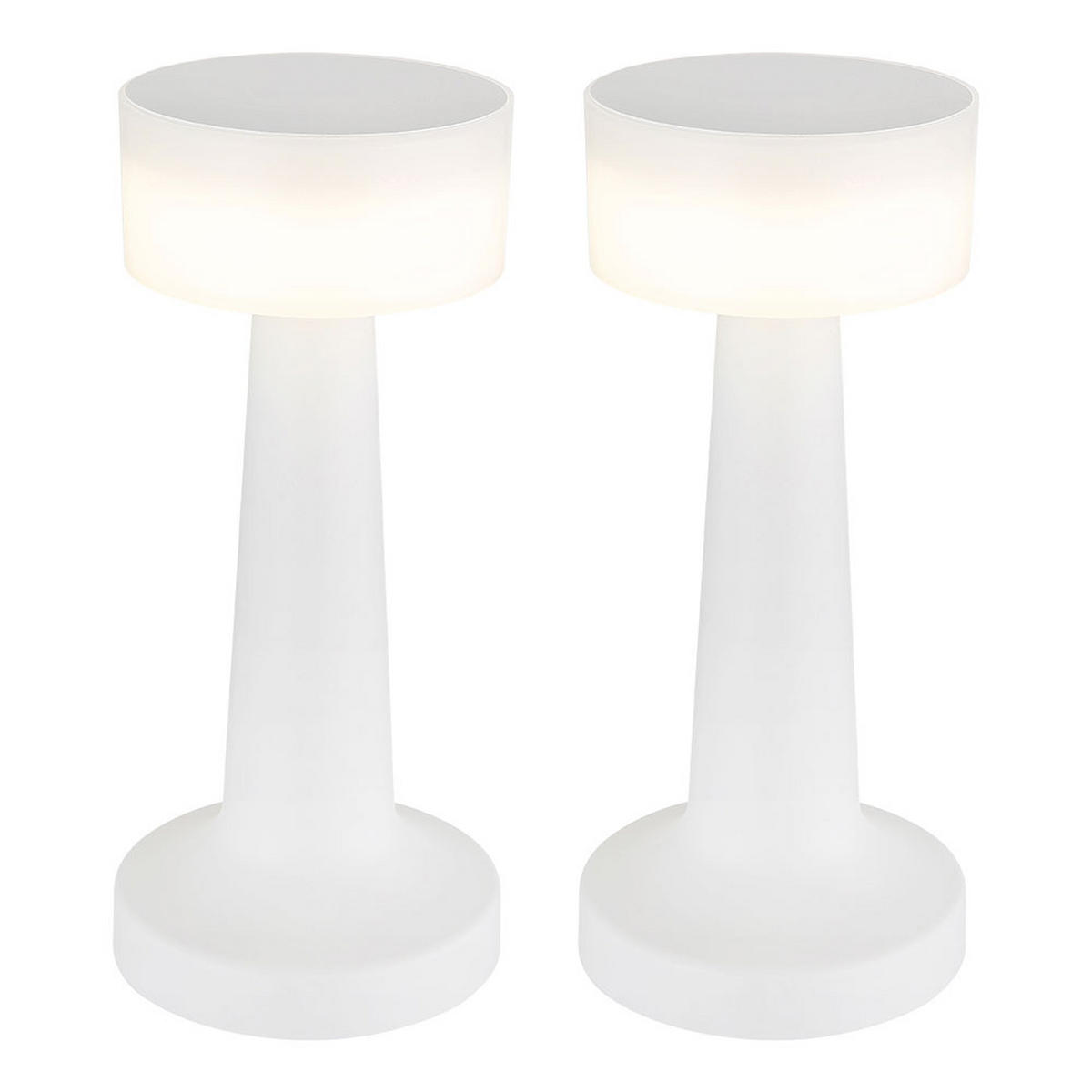 LED TISCHLEUCHTE Angelika Weiß 2er Set - Weiß, Kunststoff (9.5/9.5/21.5cm) - Globo Lighting