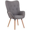 SESSEL Stoff grau - Eukalyptusholzfarben/Grau, Holz/Textil (69/108/73cm) - CLP