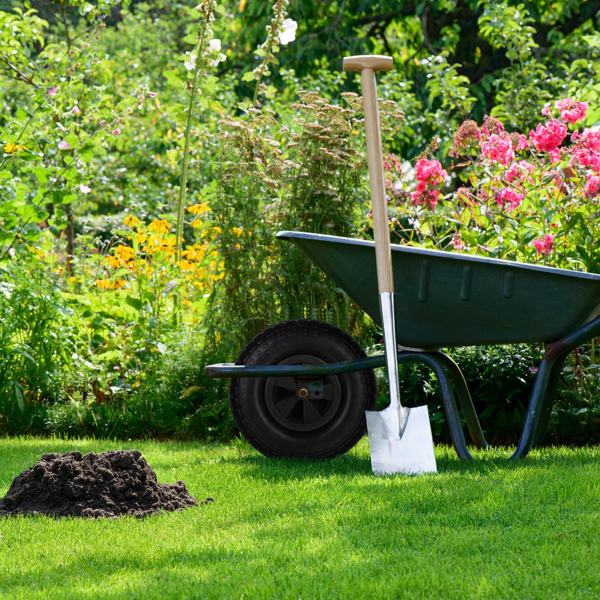 SCHUBKARRENRAD - Schwarz, Kunststoff (33/33/9cm) - Relaxdays