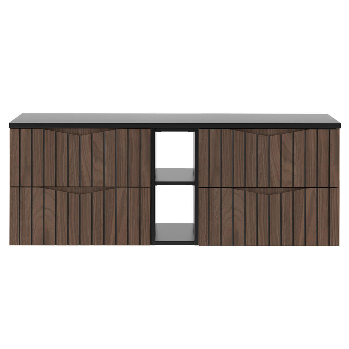 WASCHTISCHUNTERSCHRANK 140.6cm Siena Holz und Schwarz - Schwarz, Holzwerkstoff (140.6/52.2/46.5cm) - Petits-meubles