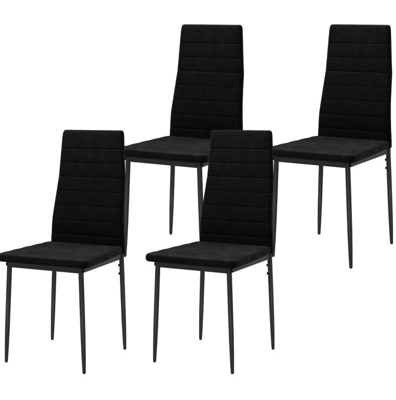 ESSZIMMERSTUHL 4er-Set armlos Schwarz Metall - Schwarz, Metall (41/97/54cm) - Meubliv