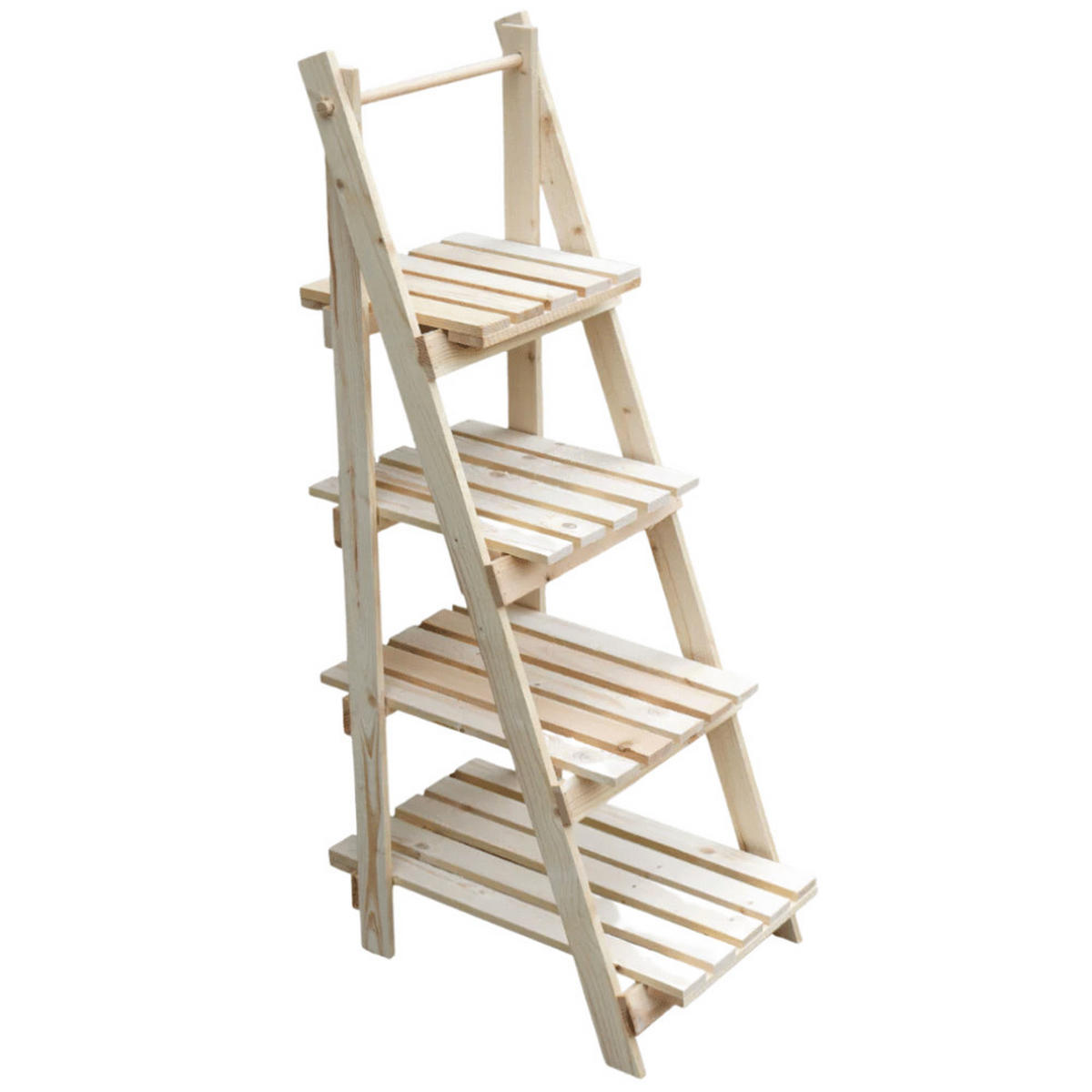 BLUMENLEITER Holz TIMMI 4 Stufen Blumentreppe - Braun, Holz (35/109/52.5cm) - DELUKE