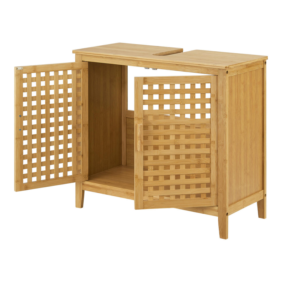 WASCHBECKENUNTERSCHRANK Ingmarsö - Naturfarben, Holz (67/60/30cm) - [en.casa]