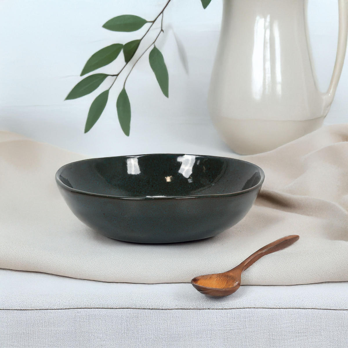 SUPPENTELLER Jade Schwarz 18,7/18,7/5,2 cm - Schwarz, Keramik (19cm) - Secret de Gourmet