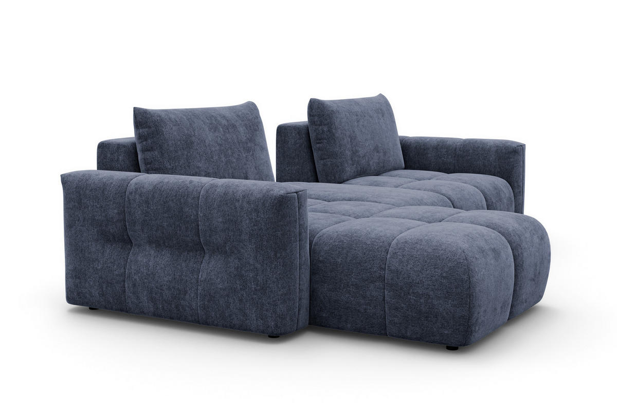 ECKSOFA VERONA 4-Sitzer LINKS, Marineblau - Blau/Schwarz, Holz/Textil (282/173cm) - Courtois Laville