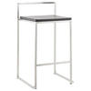 BARHOCKER Kunstleder Stahlrahmen Sitzhöhe 65cm Industrial LEXARIX MINI, Schwarz 44x41x76,5 cm - Silberfarben/Schwarz, Kunststoff/Textil (43/77/41cm) - KADIMA DESIGN