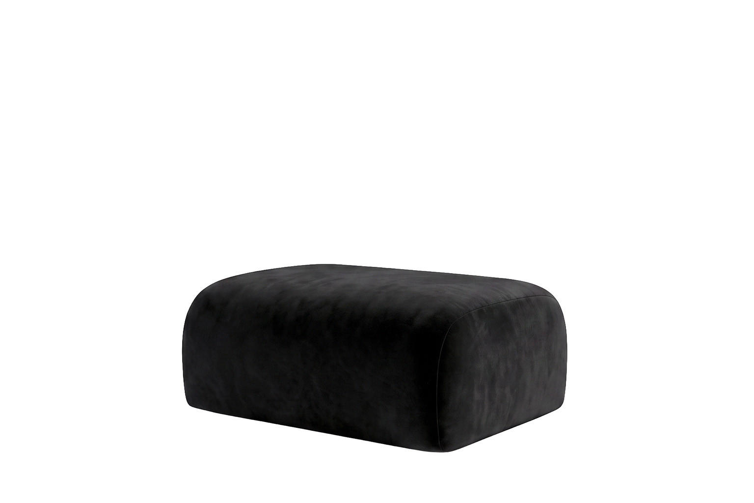 HOCKER, Sitzhocker, Velvet-Stoff Bluvel, Schwarz, GRETA - Schwarz, Holz (91/40/89cm) - Kaiser Möbel