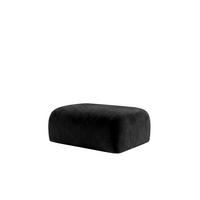 HOCKER, Sitzhocker, Velvet-Stoff Bluvel, Schwarz, GRETA - Schwarz, Holz (91/40/89cm) - Kaiser Möbel