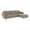 ECKSOFA Elou Dunkelbeige Microfaser - Chromfarben/Beige, Holz/Textil (261/167cm) - S-Style Möbel