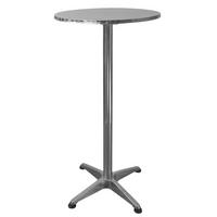 STEHTISCH mit Hussen klappbar HxØ 75-115x60cm MDF-Platte mit Edelstahlbeschichtung Silber - Silberfarben, Metall (115/60/115cm) - CHEFGASTRO