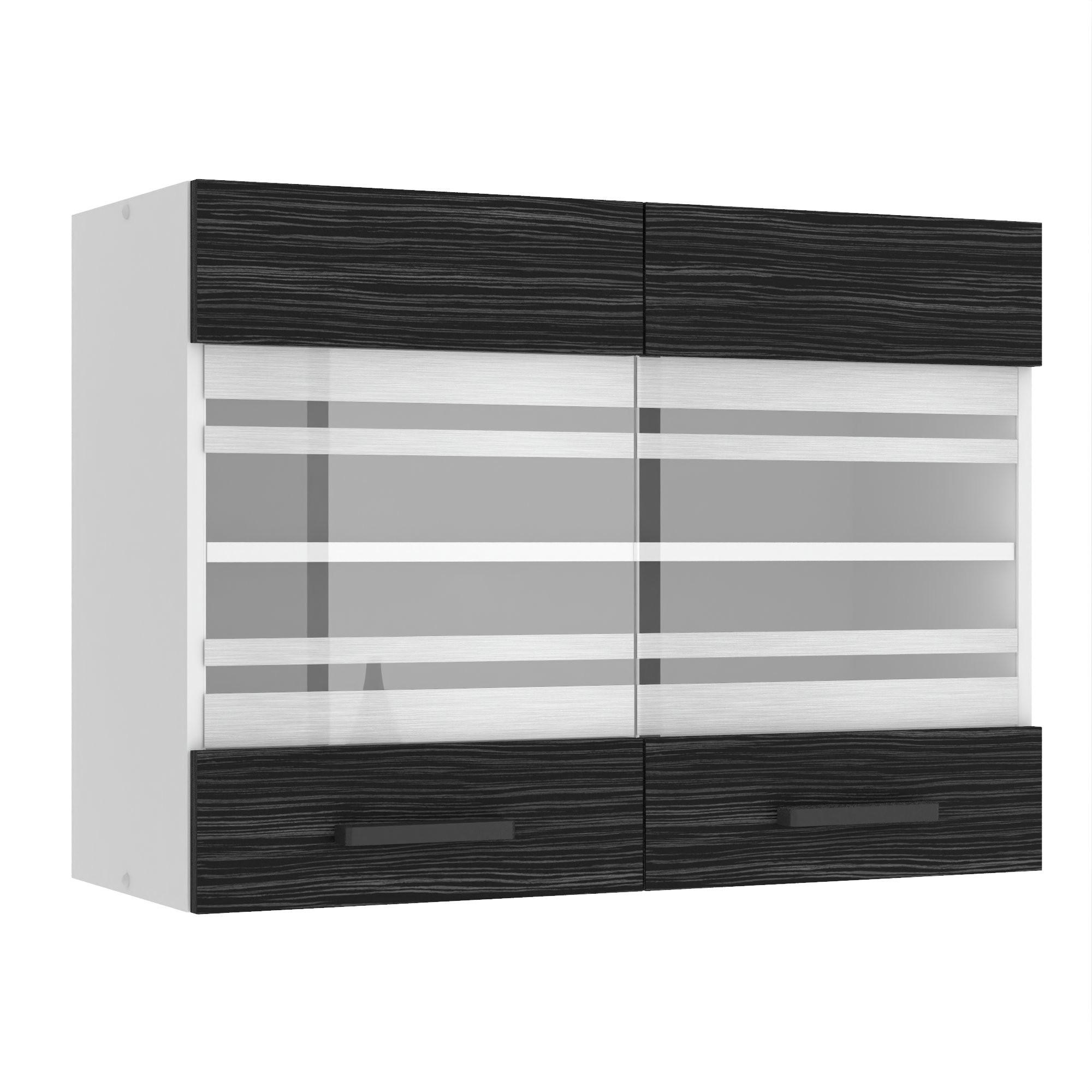 HÄNGESCHRANK SGW 80 cm, mit 2 Türen, Königliches Ebenholz - Schwarz, Holz (80/58/29.6cm) - B BELINI GROUP