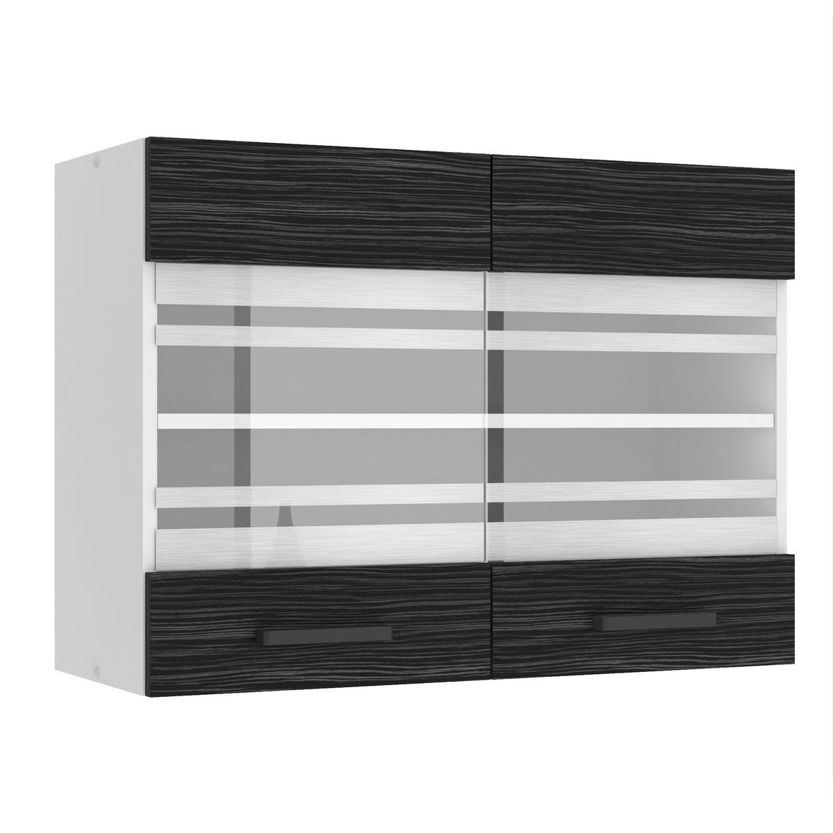 HÄNGESCHRANK SGW 80 cm, mit 2 Türen, Königliches Ebenholz - Schwarz, Holz (80/58/29.6cm) - B BELINI GROUP