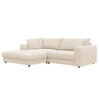 ECKSOFA mit Longchair - Beige/Schwarz, Holz/Kunststoff (238/183cm) - home24