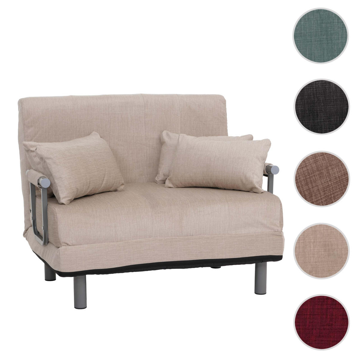 SCHLAFSESSEL Cremeweiß - Weiß, Textil (105/80/190cm) - MCW