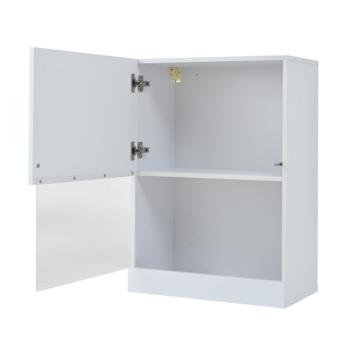 WOHNWAND mit Wandschrank Wandregal LED Beleuchtung,Hochglanz,Weiß - Transparent/Weiß, Holzwerkstoff/Kunststoff (174/34/39cm) - EVRYAE