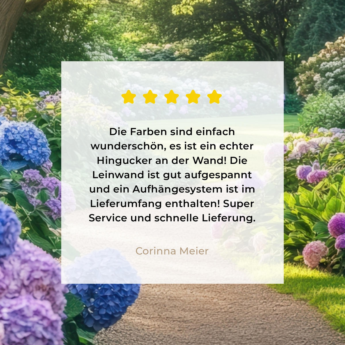 LEINWANDBILD Aussicht - Garten - Fenster - Hortensie - Blumen 60x80 cm - Pastellblau, Textil (60/80cm) - MuchoWow