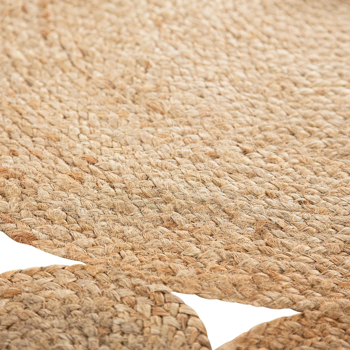 KURZFLOR-TEPPICH Ahlat 120/120 cm - Beige, Naturmaterialen (120/120cm) - Beliani