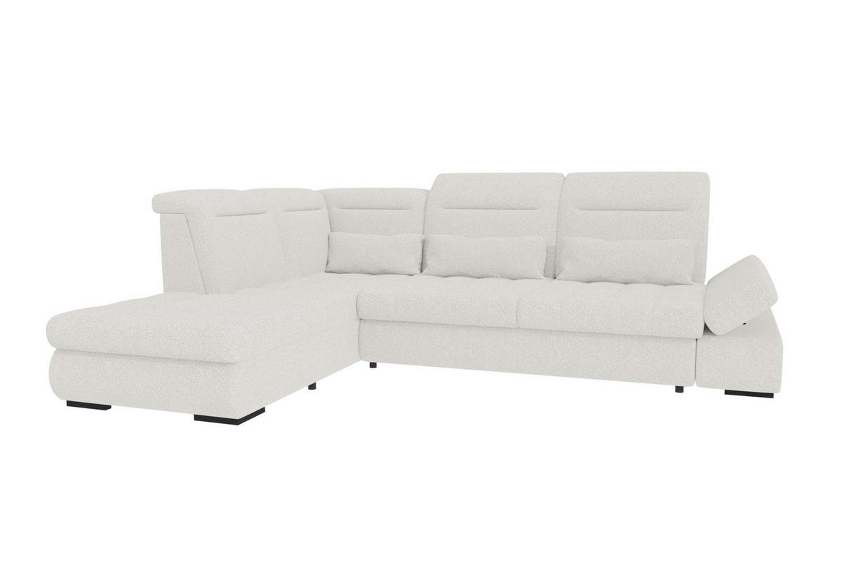ECKSOFA Toscana Strukturstoff inkl. Schlaffunktion - Creme, Textil (227/279cm) - 99rooms