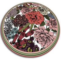 VINYL TEPPICH Ø120 cm Vielfältige Blumen - Rot, Kunststoff (120/120cm) - TULUP