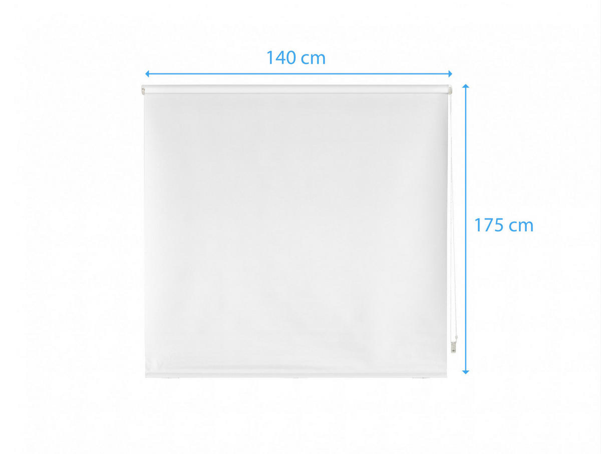 ROLLO Polyester Transluzent Weiß 140x175 - Weiß, Textil (140/175/1cm) - Purline