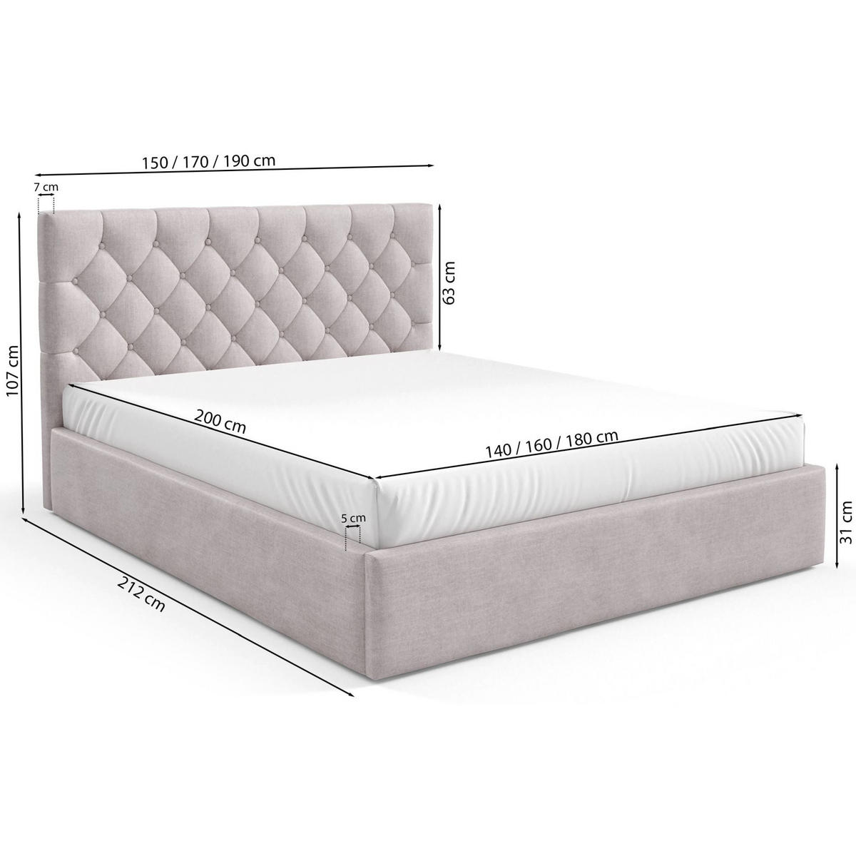 POLSTERBETT Aurevia Hellbeige Samtbezug 160x200 cm - Ecru, Textil (160/200cm) - Selsey