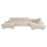 WOHNLANDSCHAFT Cotere Bis Cord, Seite: Rechts - Beige, Holz (345/91/202cm) - MIRJAN24