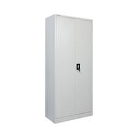 FLÜGELTÜRENSCHRANK Elephant komplett montiert 180x80x40cm 6 Fächern & Kleiderstange Lichtgrau - Hellgrau, Metall (80/180/40cm) - PROREGAL