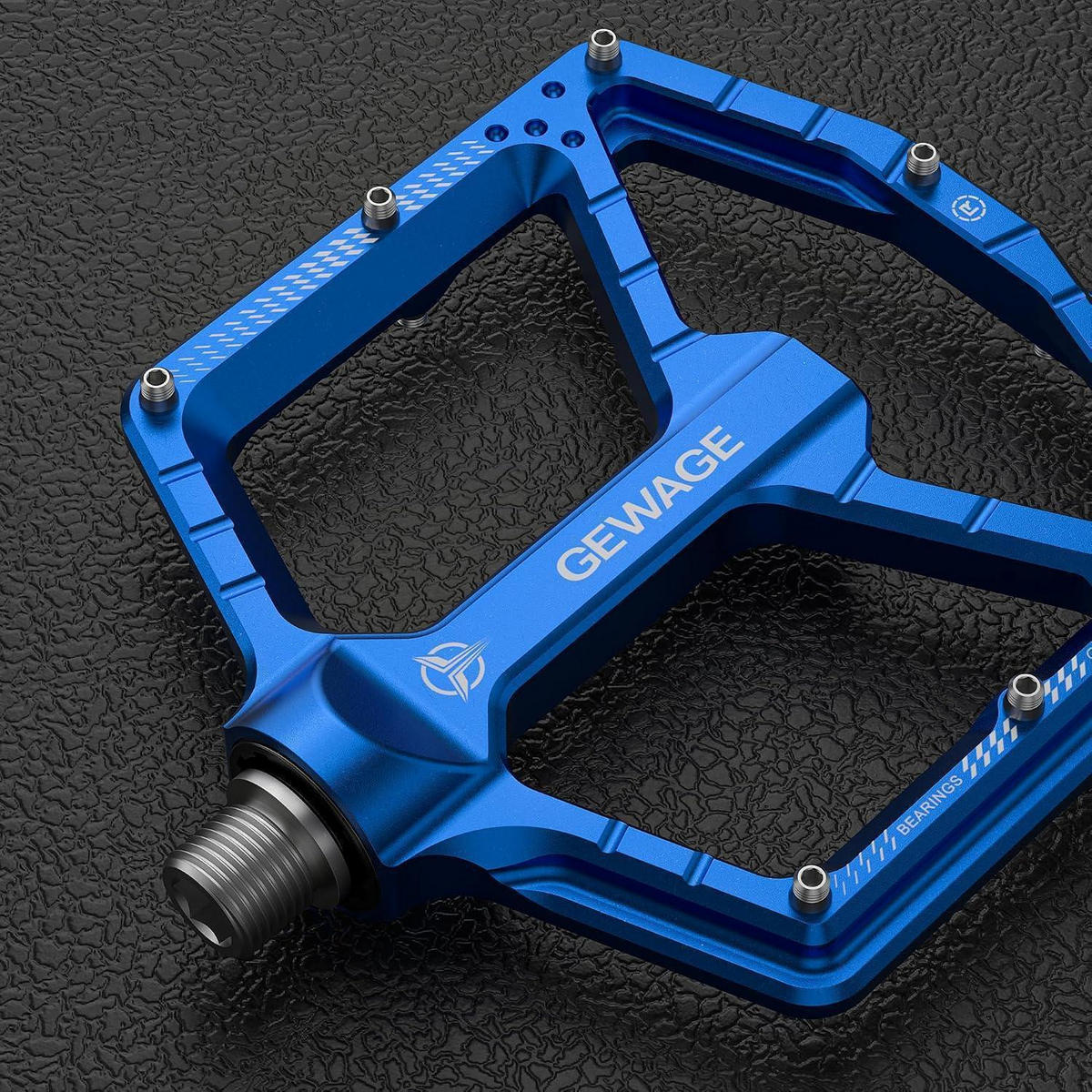 FAHRRADPEDALE CNC-Aluminium ultraflach mit 14 Pins Blau - Blau, Metall (11/1.5/12cm)