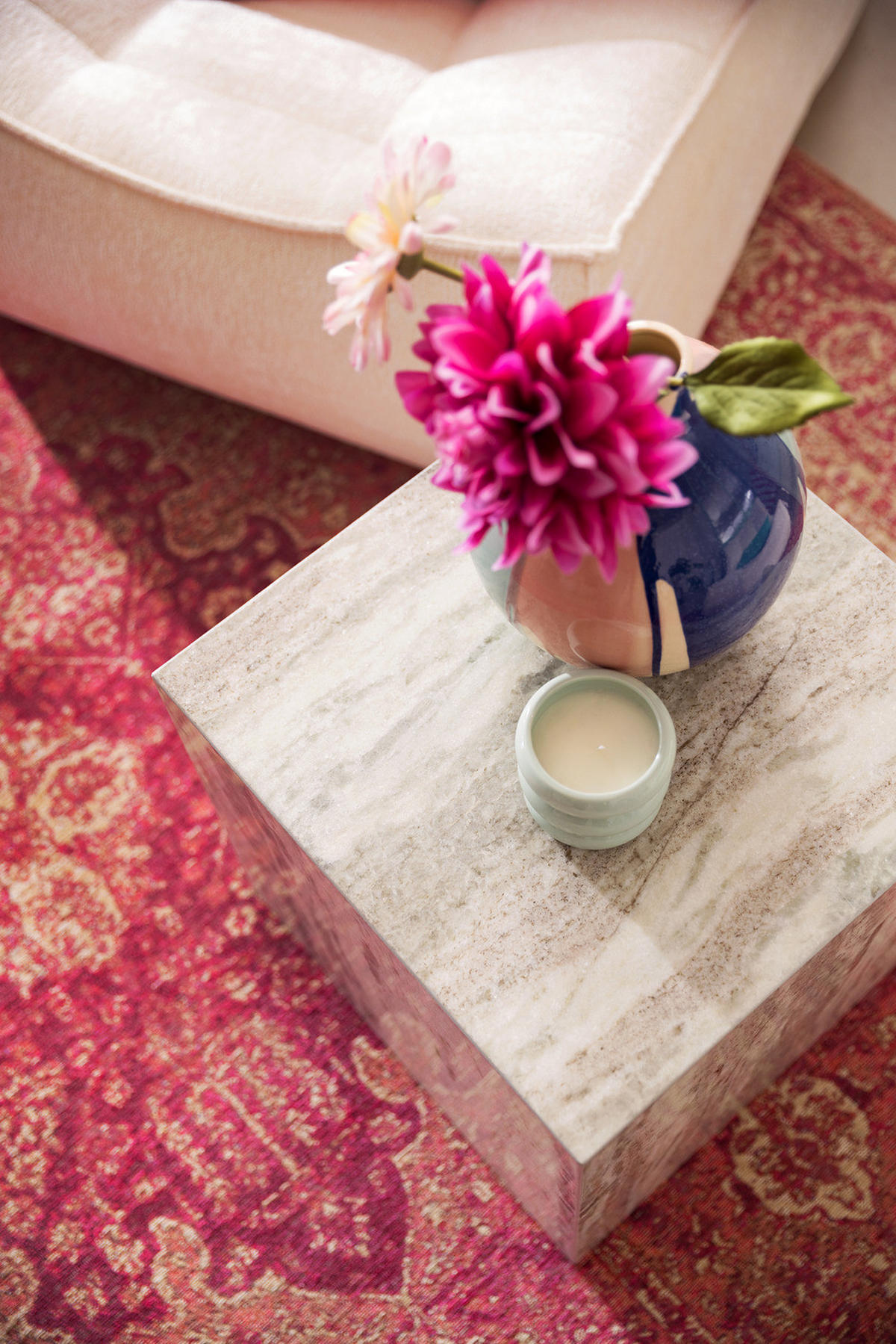 BEISTELLTISCH - Marmor - Hellgrau, Stein (40/40/40cm) - home24