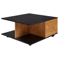COUCHTISCH mit Rollen, Melaminharzbeschichtung und 2 Schubladen, Anthrazit 70x70x36 cm - Anthrazit/Schwarz, Holz (70/70/36cm) - KADIMA DESIGN