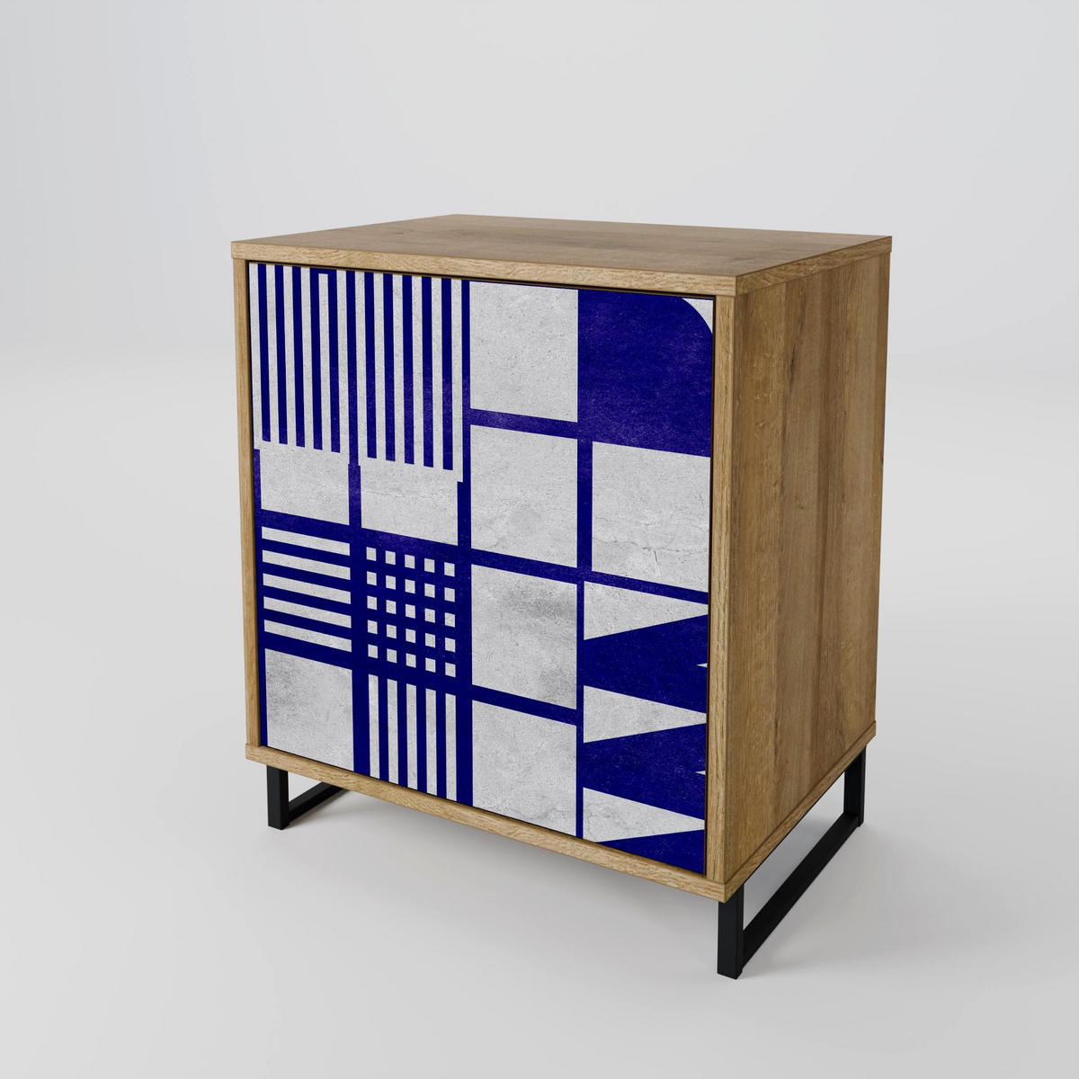 SIDEBOARD THE RIGHT PLACES, Eichefarben, 57,5x42x77,5 cm, Schräge Buchenholzfüße - Eichefarben/Buchefarben, Holzwerkstoff/Buchenholz (57.5/77.5/42cm) - SpaceRebels