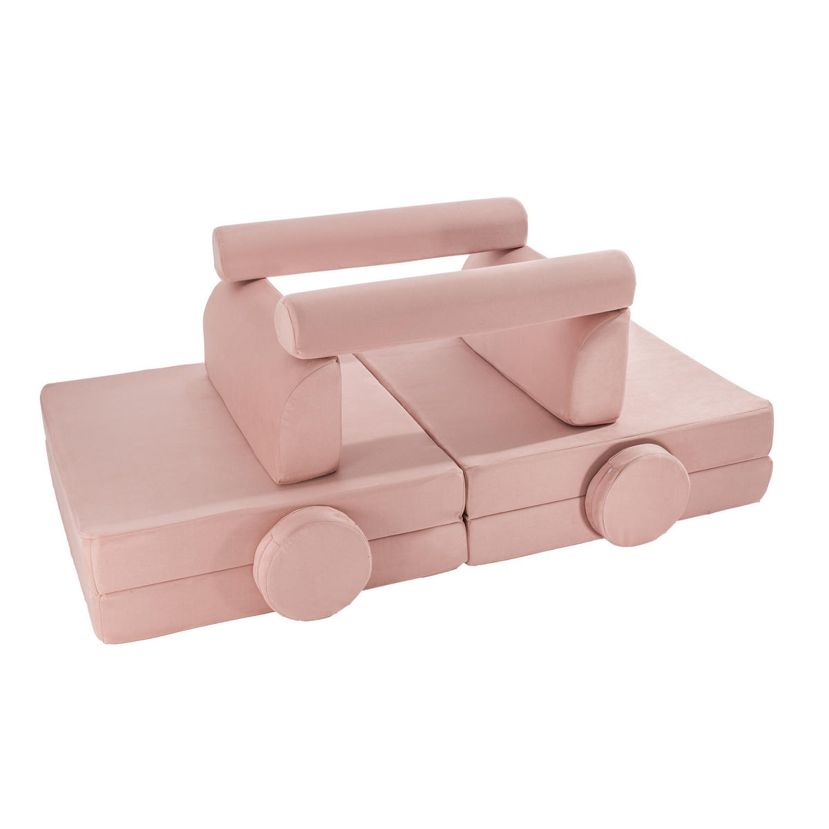 KINDERSOFA, Samt, Rosa - Dunkelrosa, Textil (160/48/80cm) - MeowBaby