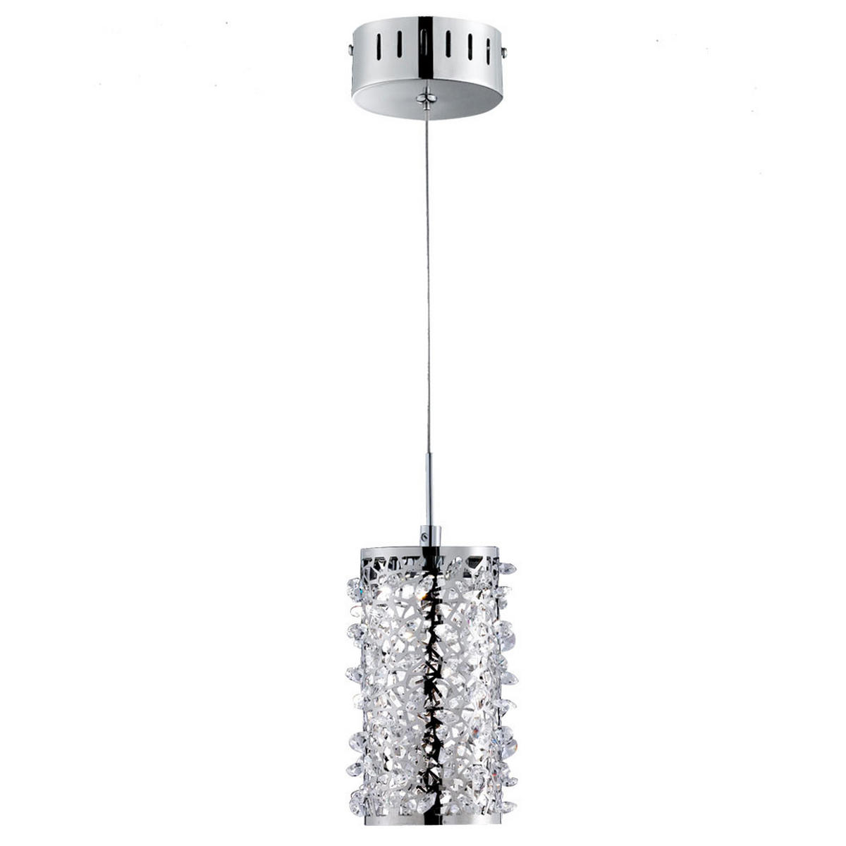 LED HÄNGELEUCHTE GLOSSY Silber Chrom - Silberfarben, Metall (11/11/150cm)