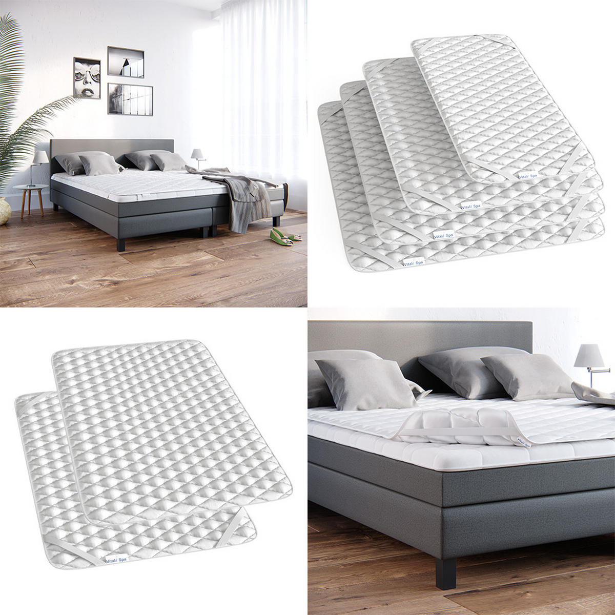 MATRATZENSCHONER Weiß 140 x 200 cm Waschbar bis 60°C trocknergeeignet - Weiß, Textil - VitaliSpa