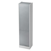 ROLLLADENSCHRANK - 5 Ordnerhöhen 40/50/200,4 cm in Weiß/Silberfarben Bogengriff (Metall) - Silberfarben/Weiß, Holzwerkstoff (50/200.4/40cm) - bümö
