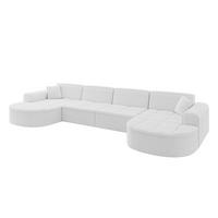 WOHNLANDSCHAFT TARO-U2 - 388x171x79,5 cm Weiß - Weiß, Holzwerkstoff/Textil (388/79.5/171cm) - ALTDECOR