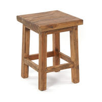 HOCKER Massiv 48 Mahagoni Holz naturfarben - Naturfarben, Holz (35/48/35cm) - DESIGN DELIGHTS