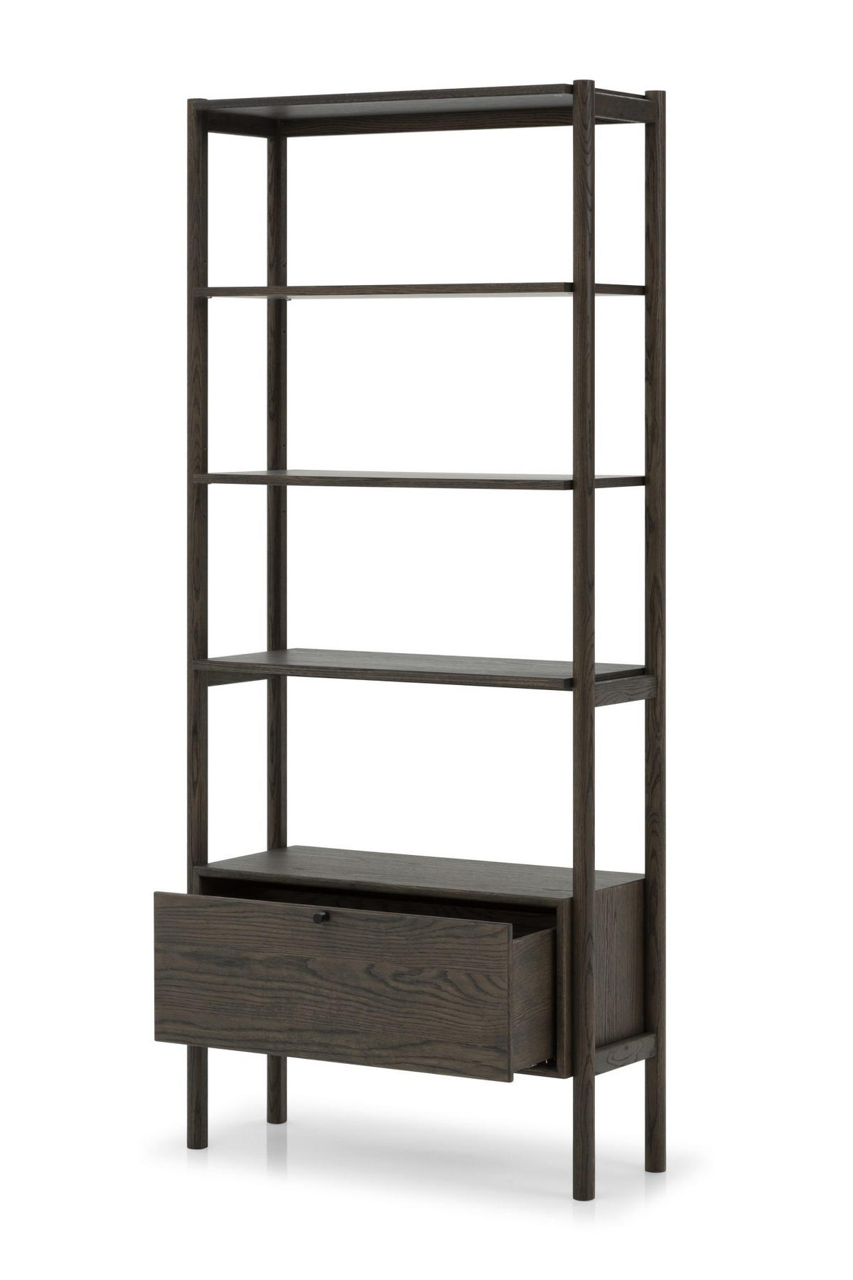 BÜCHERREGAL Franz, Braune Massiveiche - Braun, Holz (33/185/80cm) - WOODEK
