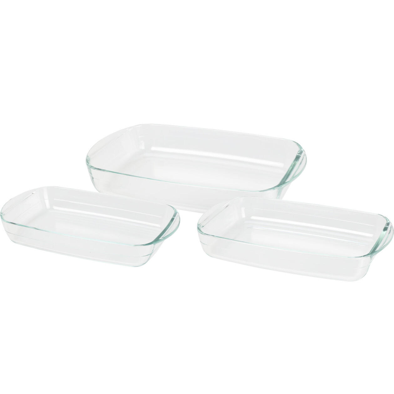 AUFLAUFFORMEN gehärtetes Glas 3er-Set - Transparent, Glas (24/7/39cm) - Excellent Houseware