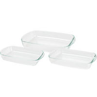 AUFLAUFFORMEN gehärtetes Glas 3er-Set - Transparent, Glas (24/7/39cm) - Excellent Houseware