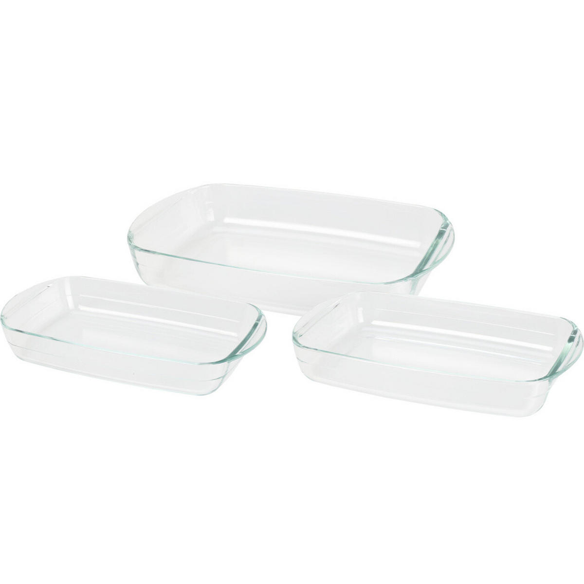 AUFLAUFFORMEN gehärtetes Glas 3er-Set - Transparent, Glas (24/7/39cm) - Excellent Houseware