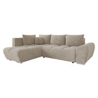 ECKSOFA Forest, Seite: Links - Beige/Schwarz, Holz/Kunststoff (290/183cm) - MIRJAN24