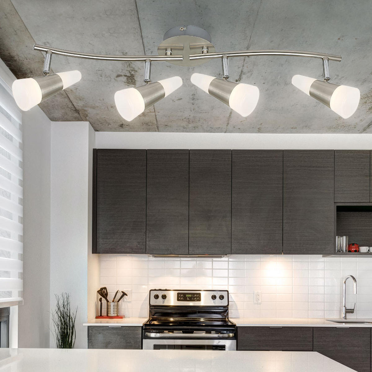 LED DECKENLEUCHTE Friso Silber matt - Silberfarben, Metall (62/17/16cm) - Globo Lighting